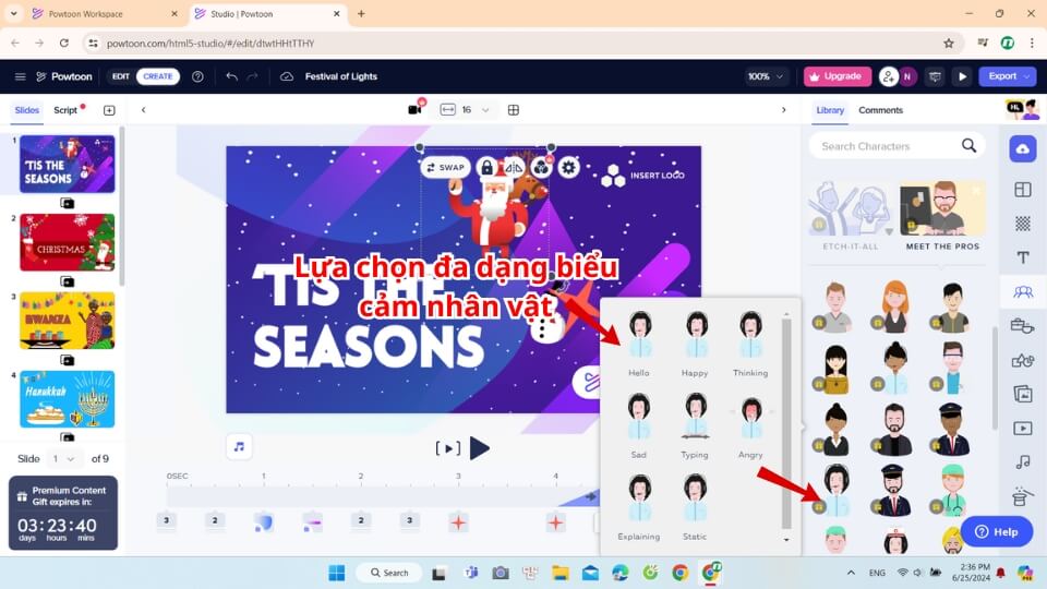 Tính năng lựa chọn biểu cảm của nhân vật Tính năng lựa chọn biểu cảm của nhân vật